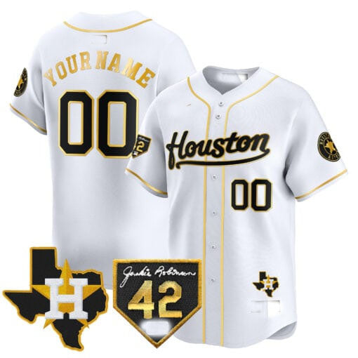 Custom Houston Astros 2024 Jackie Robinson Patch Vapor Premier Limited C All Stitched Baseball Jersey