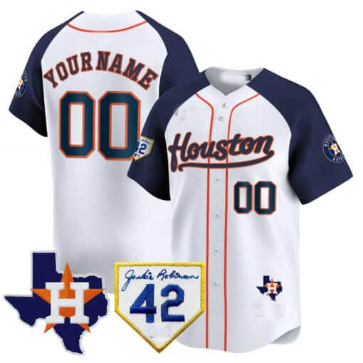 Custom Houston Astros 2024 Jackie Robinson Patch Vapor Premier Limited C All Stitched Baseball Jersey