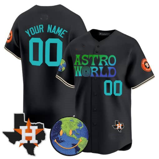 Custom Houston Astros Cactus Jack Astro World Vapor Premier Limited C All Stitched Baseball Jersey