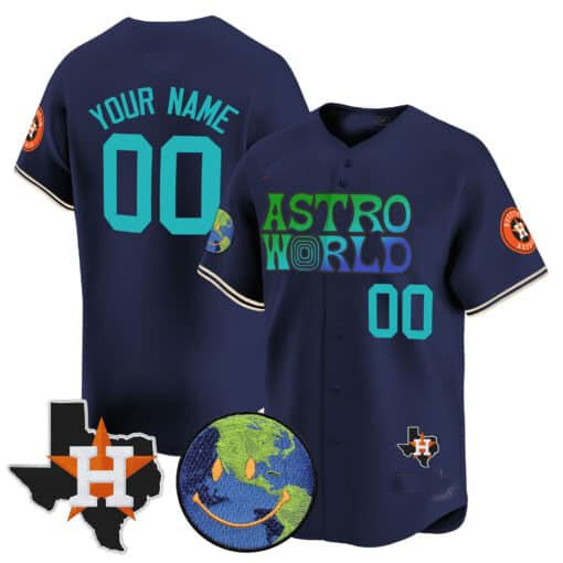 Custom Houston Astros Cactus Jack Astro World Vapor Premier Limited C All Stitched Baseball Jersey