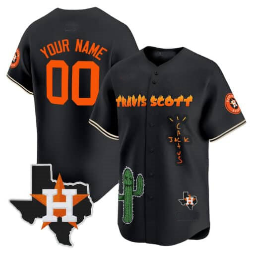 Custom Houston Astros Cactus Jack Patch Vapor Premier Limited C All Stitched Baseball Jersey