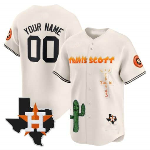 Custom Houston Astros Cactus Jack Patch Vapor Premier Limited C All Stitched Baseball Jersey