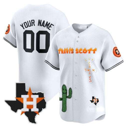 Custom Houston Astros Cactus Jack Patch Vapor Premier Limited C All Stitched Baseball Jersey