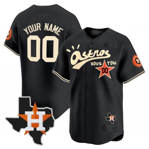 Custom Houston Astros Cactus Jack Style Vapor Premier Limited C All Stitched Baseball Jersey