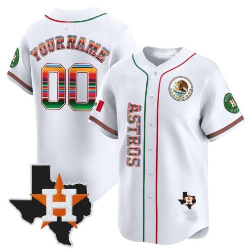 Custom Houston Astros Mexico Vapor Premier Limited V4 C All Stitched Baseball Jersey