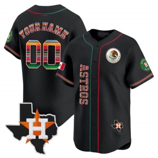 Custom Houston Astros Mexico Vapor Premier Limited V4 C All Stitched Baseball Jersey