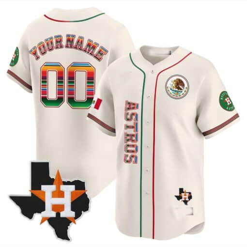 Custom Houston Astros Mexico Vapor Premier Limited V4 C All Stitched Baseball Jersey