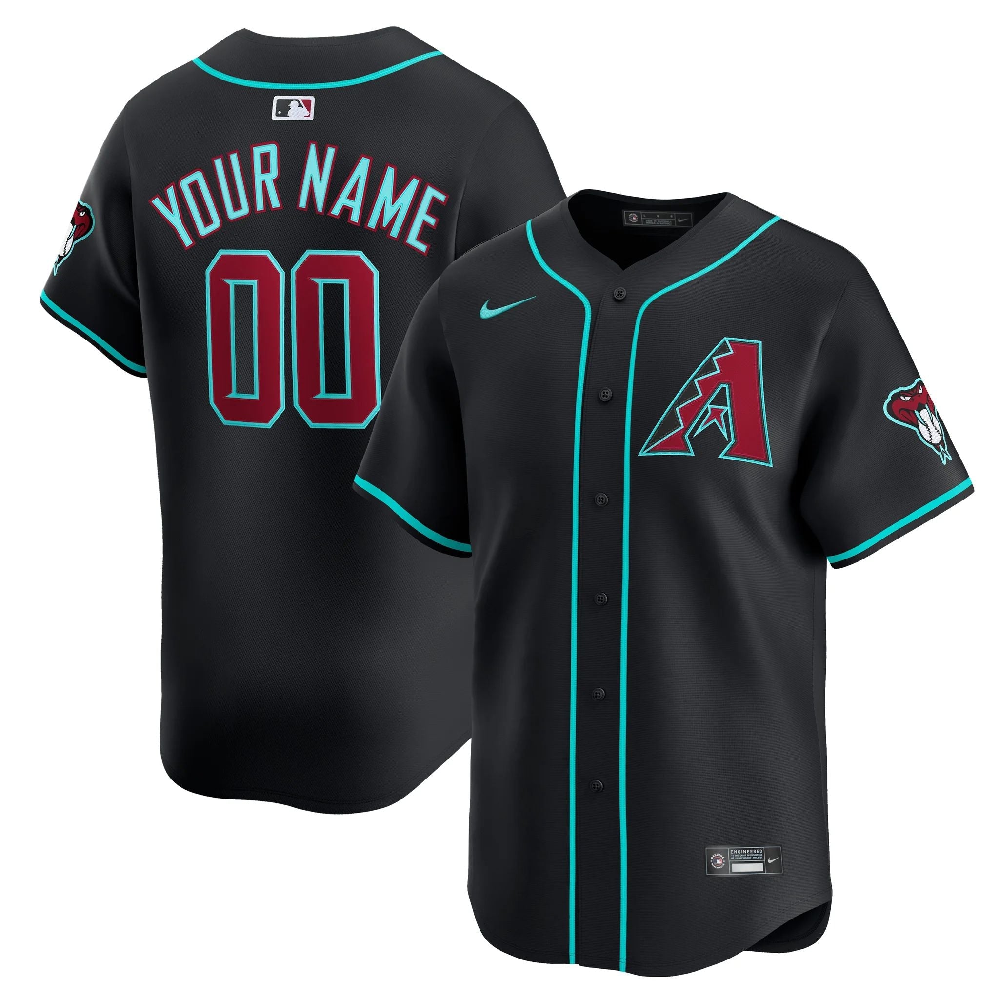 Custom Arizona Diamondbacks Jersey – Black