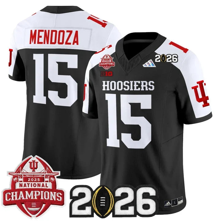 Fernando Mendoza Indiana Hoosiers 2025 National Champions & 2026 CFP Final Patch Alternate Jersey - Black