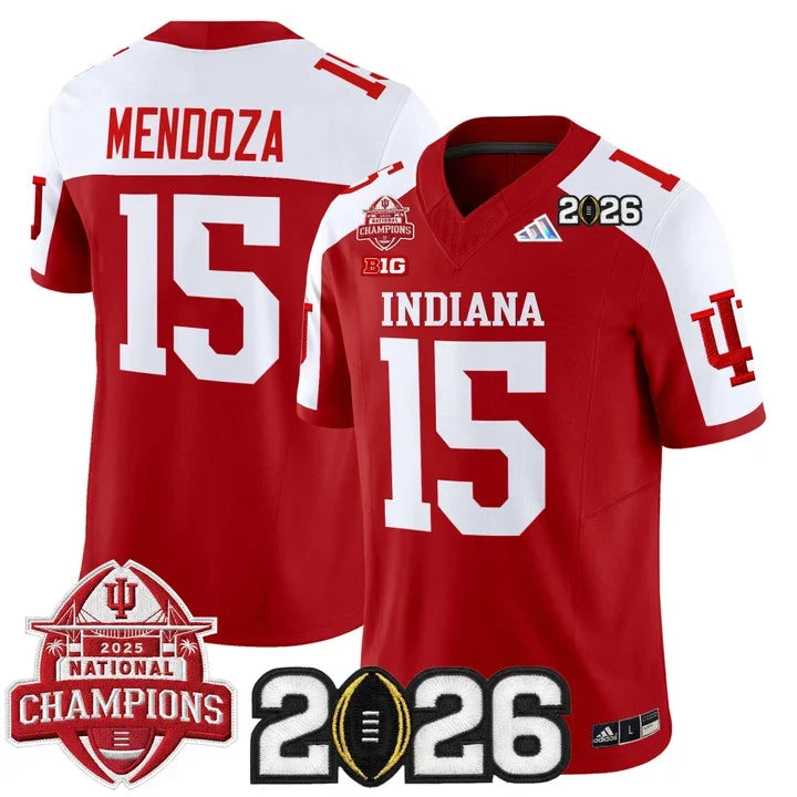 Fernando Mendoza Indiana Hoosiers 2025 National Champions & 2026 CFP Final Patch Alternate Jersey - Red