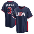 Bryce Harper USA Baseball 2026 World Baseball Classic Road Stadium Jersey - Navy