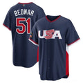David Bednar USA Baseball 2026 World Baseball Classic Road Stadium Jersey - Navy