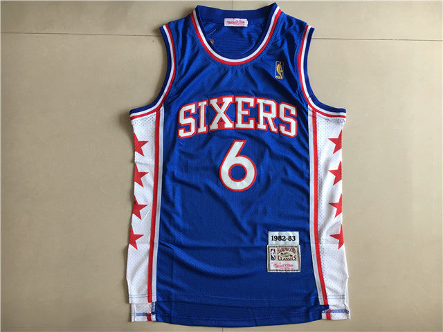 Julius Erving #6 Philadelphia 76ers 1982-83 Throwback Embroidered Jersey