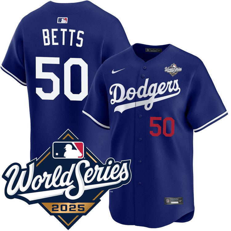 Mookie Betts Los Angeles Dodgers Alternate 2025 World Series Player Jersey - Royal