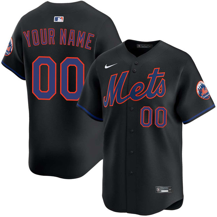 Custom New York Mets Alternate Jersey - Black