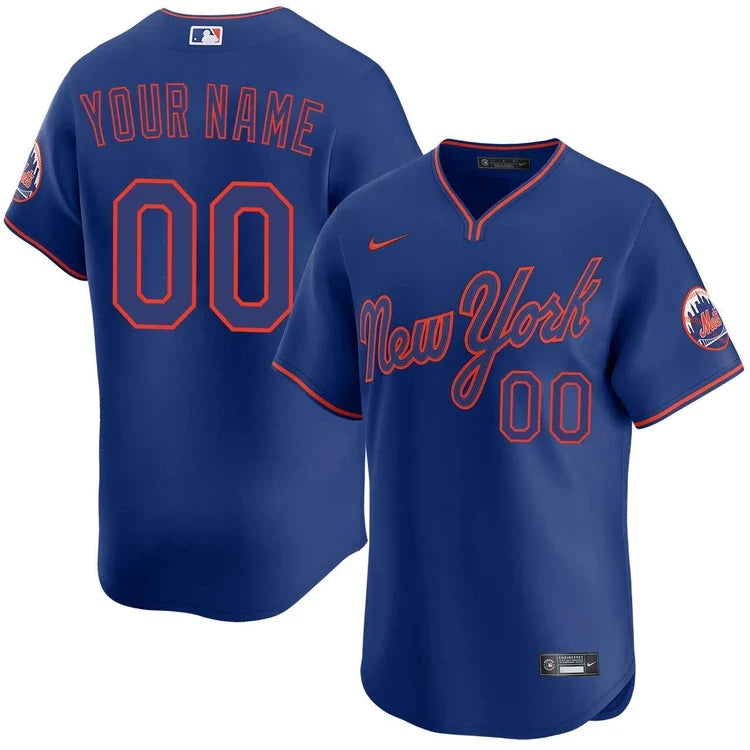 Custom New York Mets Alternate Pull Over Jersey - Royal
