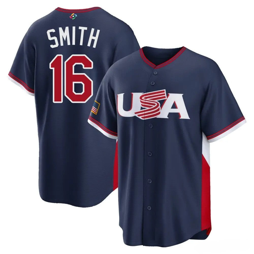 Will Smith USA Baseball 2026 World Baseball Classic Road Stadium Jersey - Navy