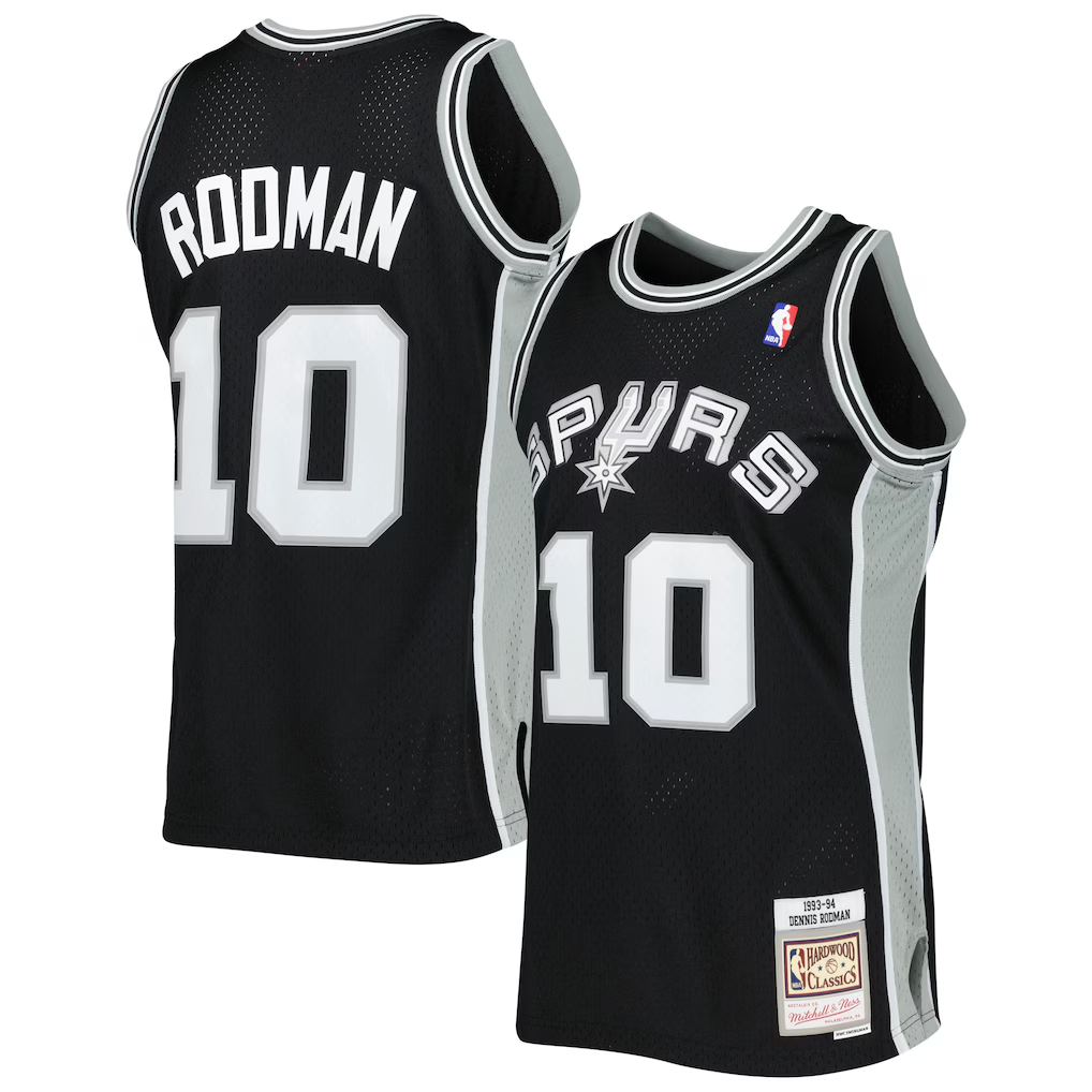 Dennis Rodman #10 San Antonio Spurs 1993-94 black Throwback Embroidered Jersey