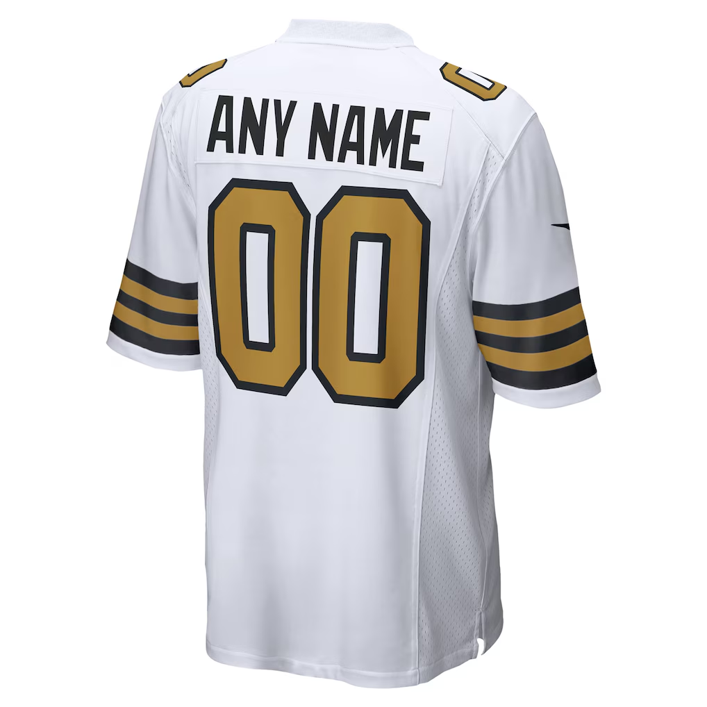 Custom New Orleans Saints White Game Jersey