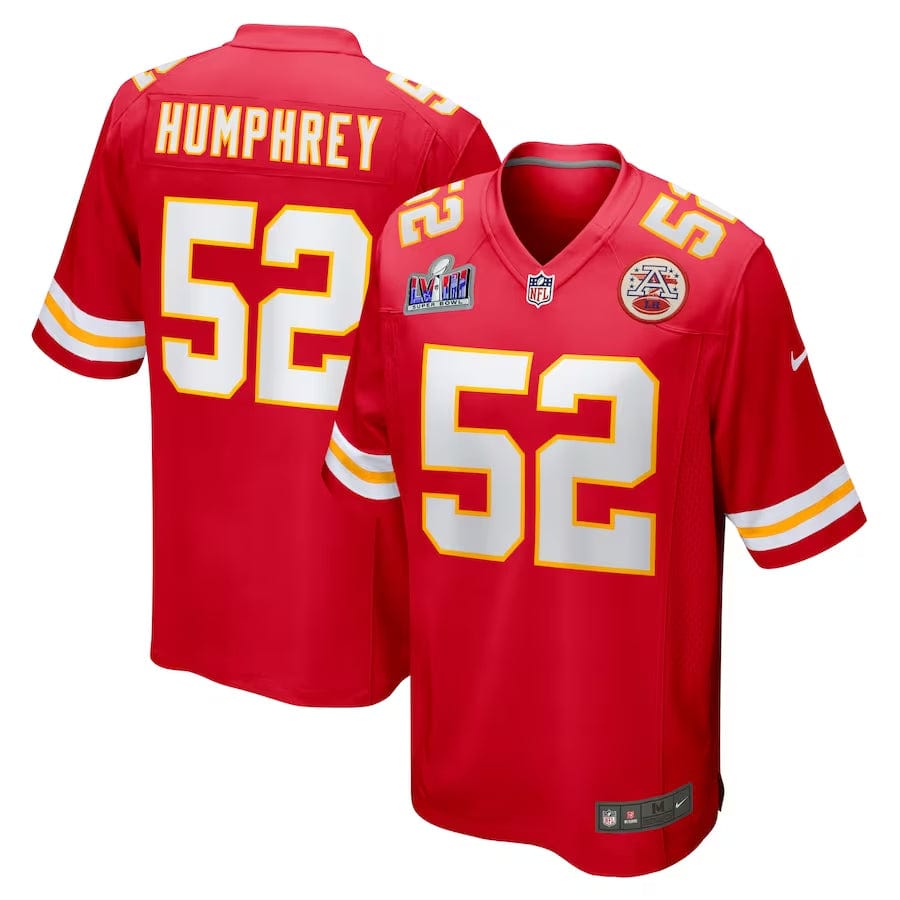 Men's Creed Humphrey Kansas City Chiefs Super Bowl LVIII Game Jersey - Red