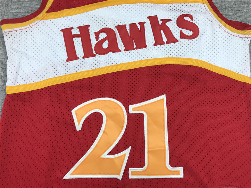 Atlanta Hawks Dominique Wilkins 1986-87 #21 Throwback - Embroidered Jersey