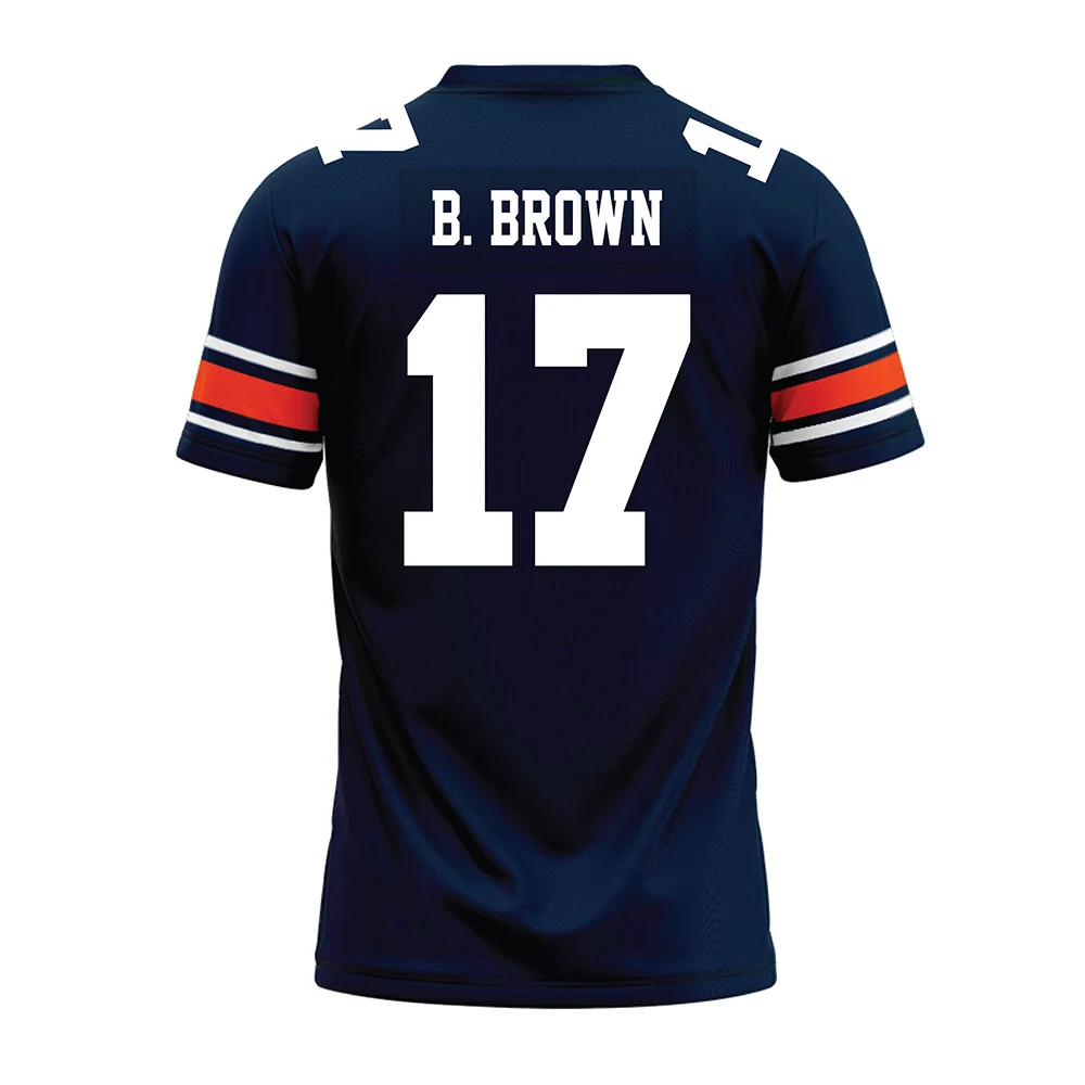 Auburn - NCAA Football : Byrum Brown - Navy Premium Football Jersey