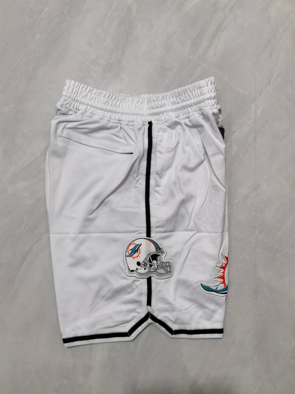 Miami Dolphins White Pocket Shorts