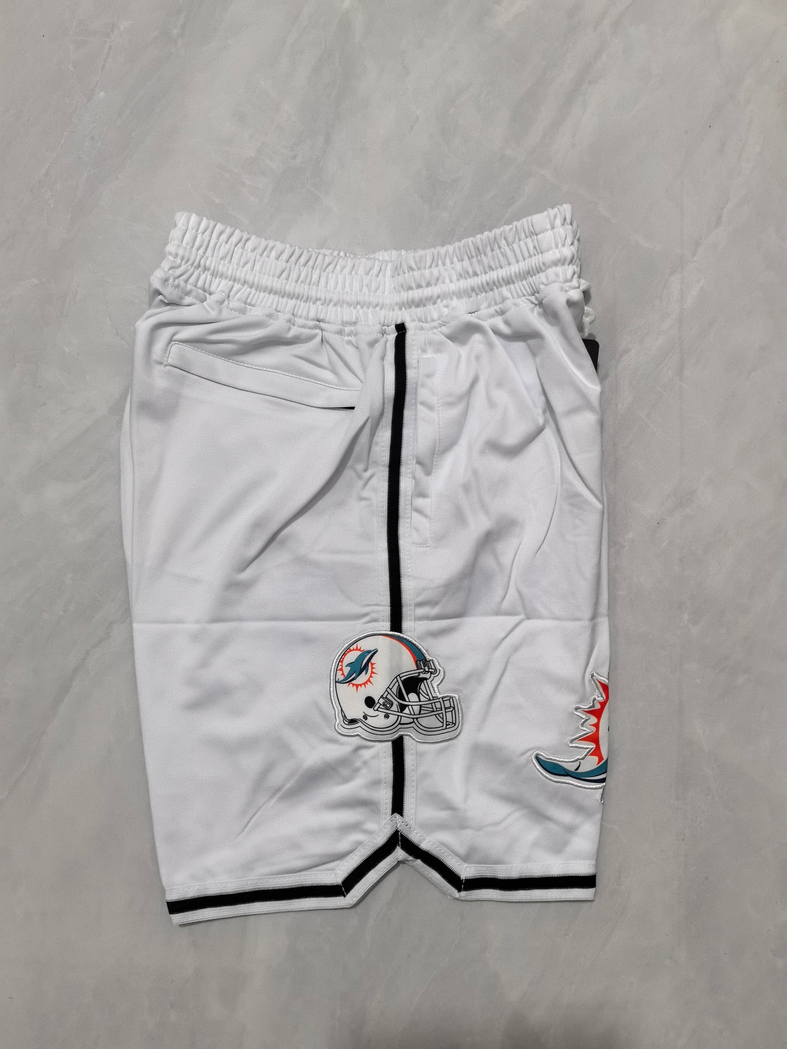 Miami Dolphins White Pocket Shorts