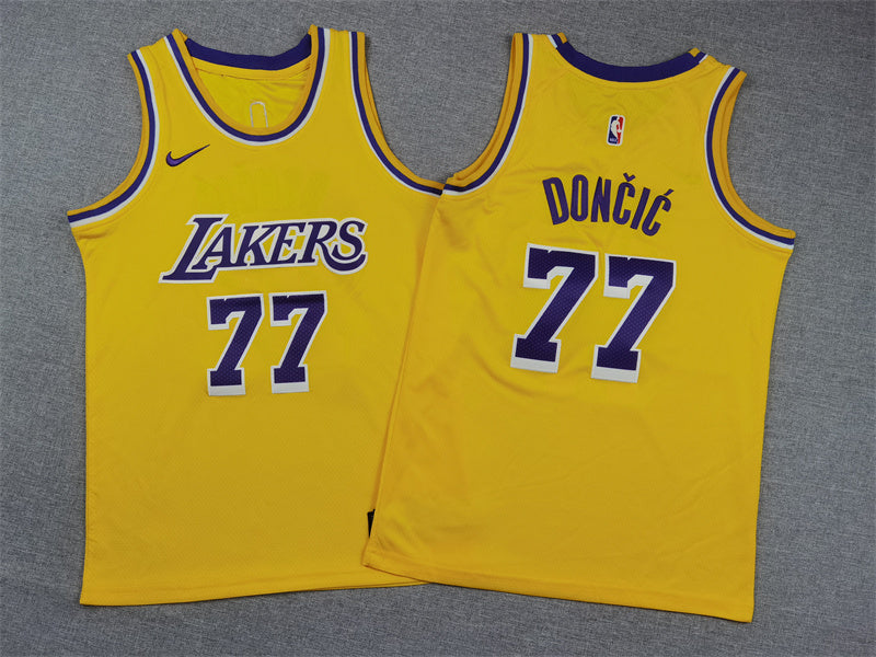 Youth Luka Dončić Los Angeles Lakers #77 Embroidered  Jersey