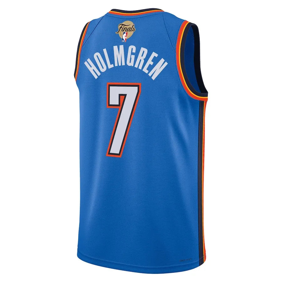 Unisex Oklahoma City Thunder Chet Holmgren Nike Blue 2025 NBA Finals Swingman Jersey - Icon Edition