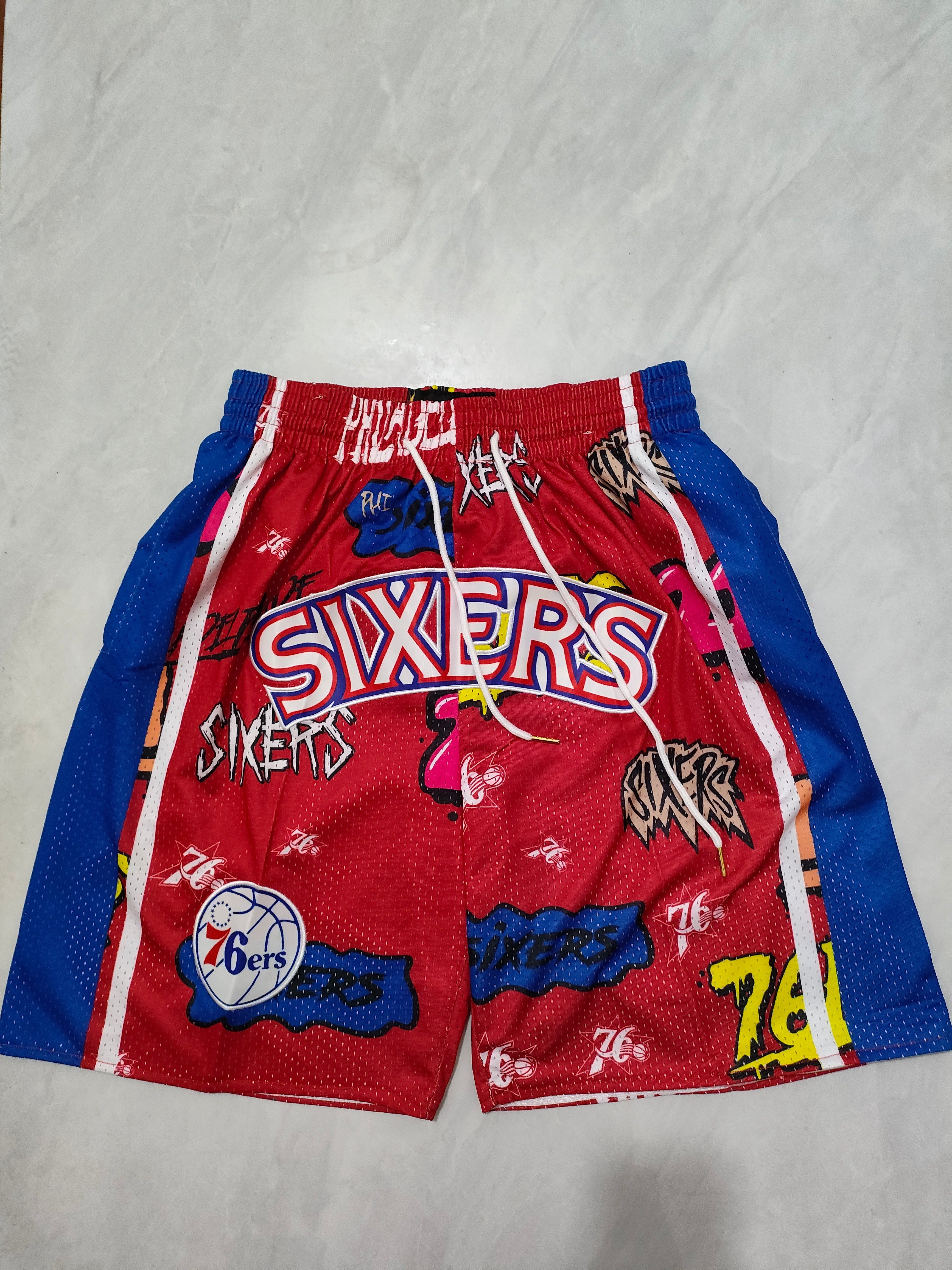Philadelphia 76ers Red Graffiti Pocket Shorts