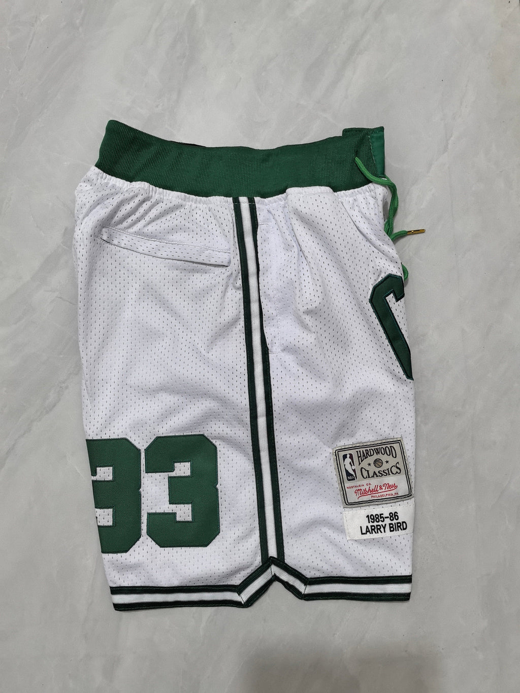 Boston Celtics White Retro Pocket Shorts