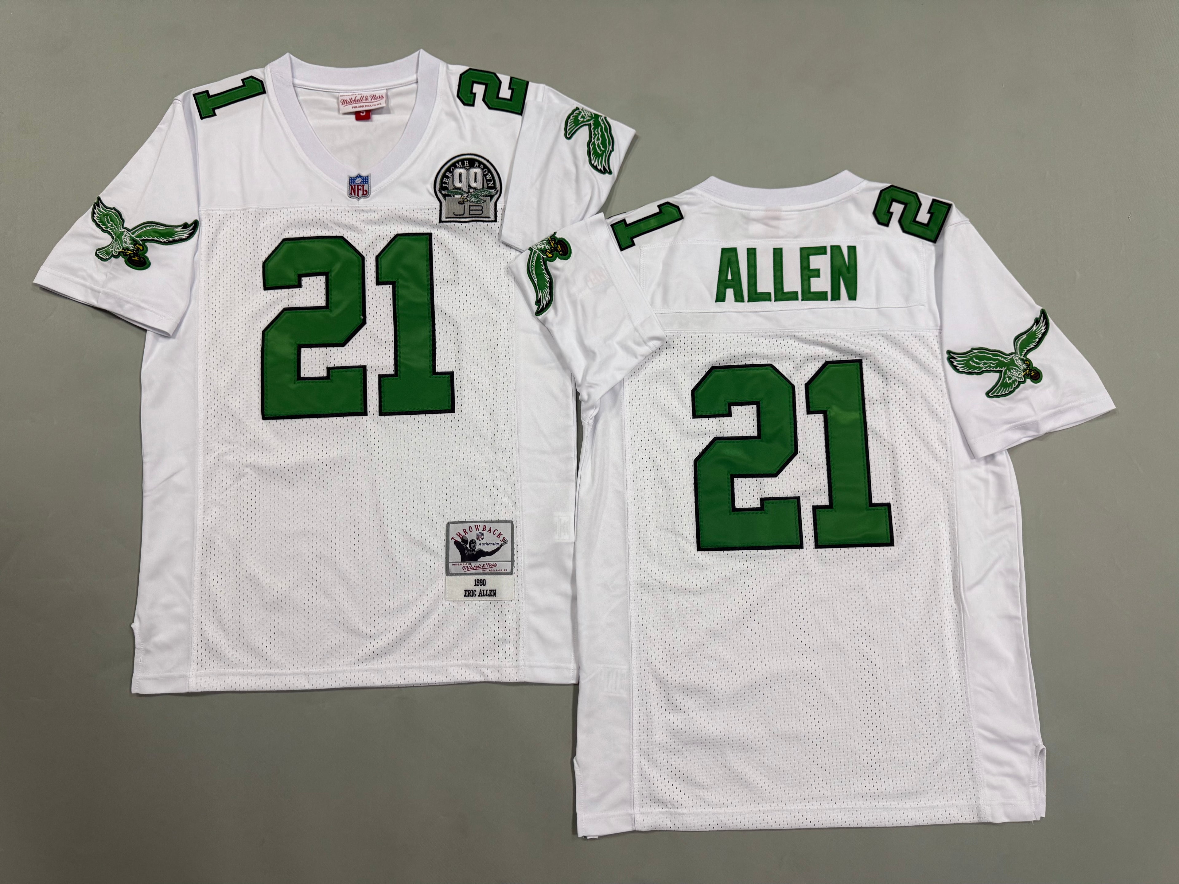 Mens Eric Allen#21 white‌ Philadelphia Eagles Vintage Throwback Jersey