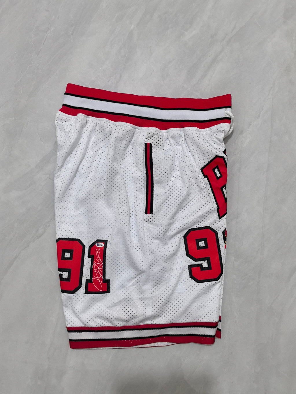 Chicago Bulls White Retro Pocket Basketball Shorts #91