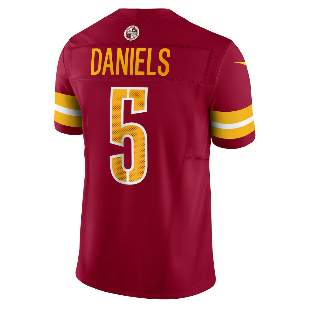 Jayden Daniels #5 Washington Commanders Vapor F.U.S.E. Limited Red Jersey