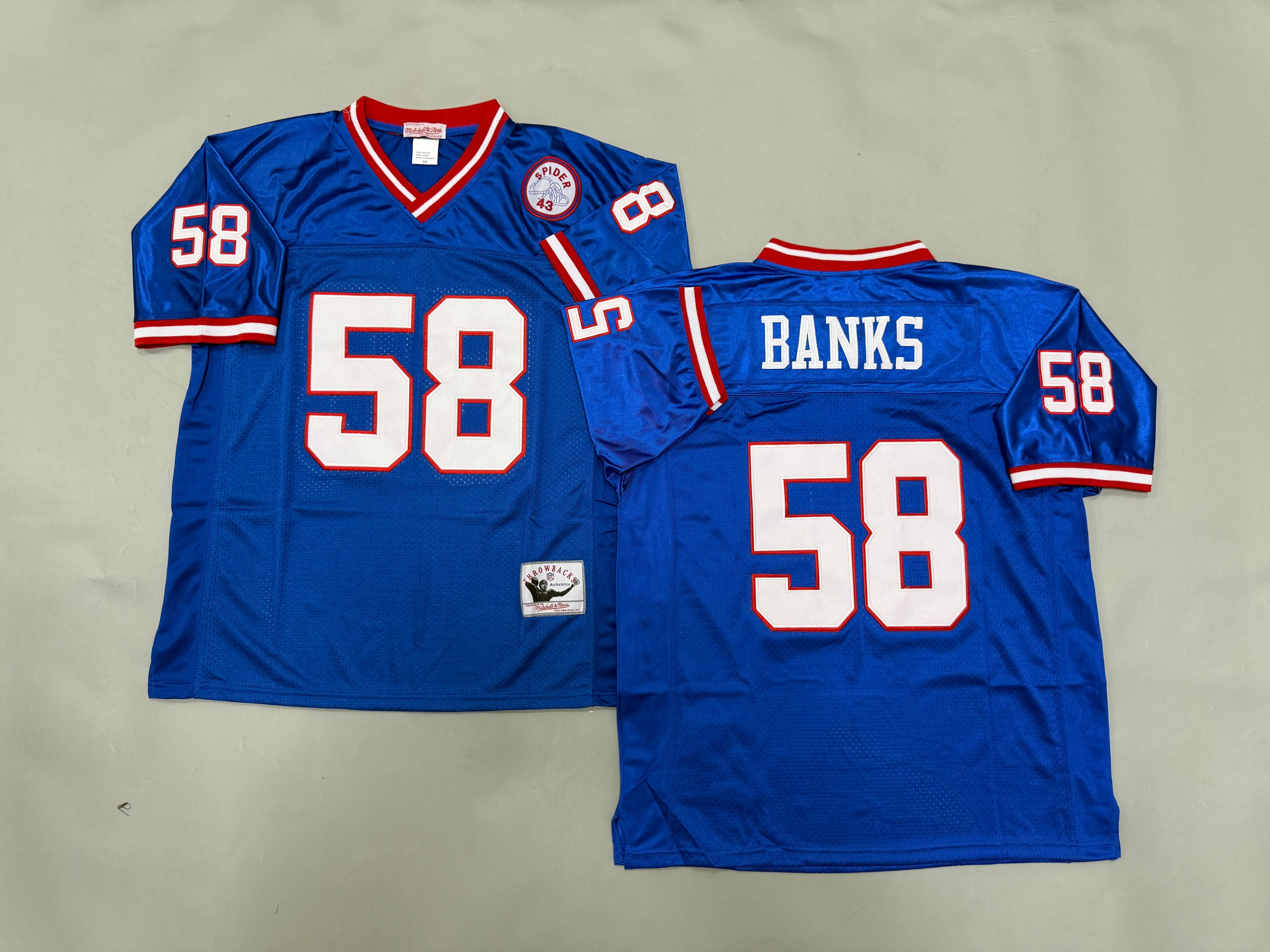 Mens Carl Banks#58 New York Giants Vintage Throwback Jersey