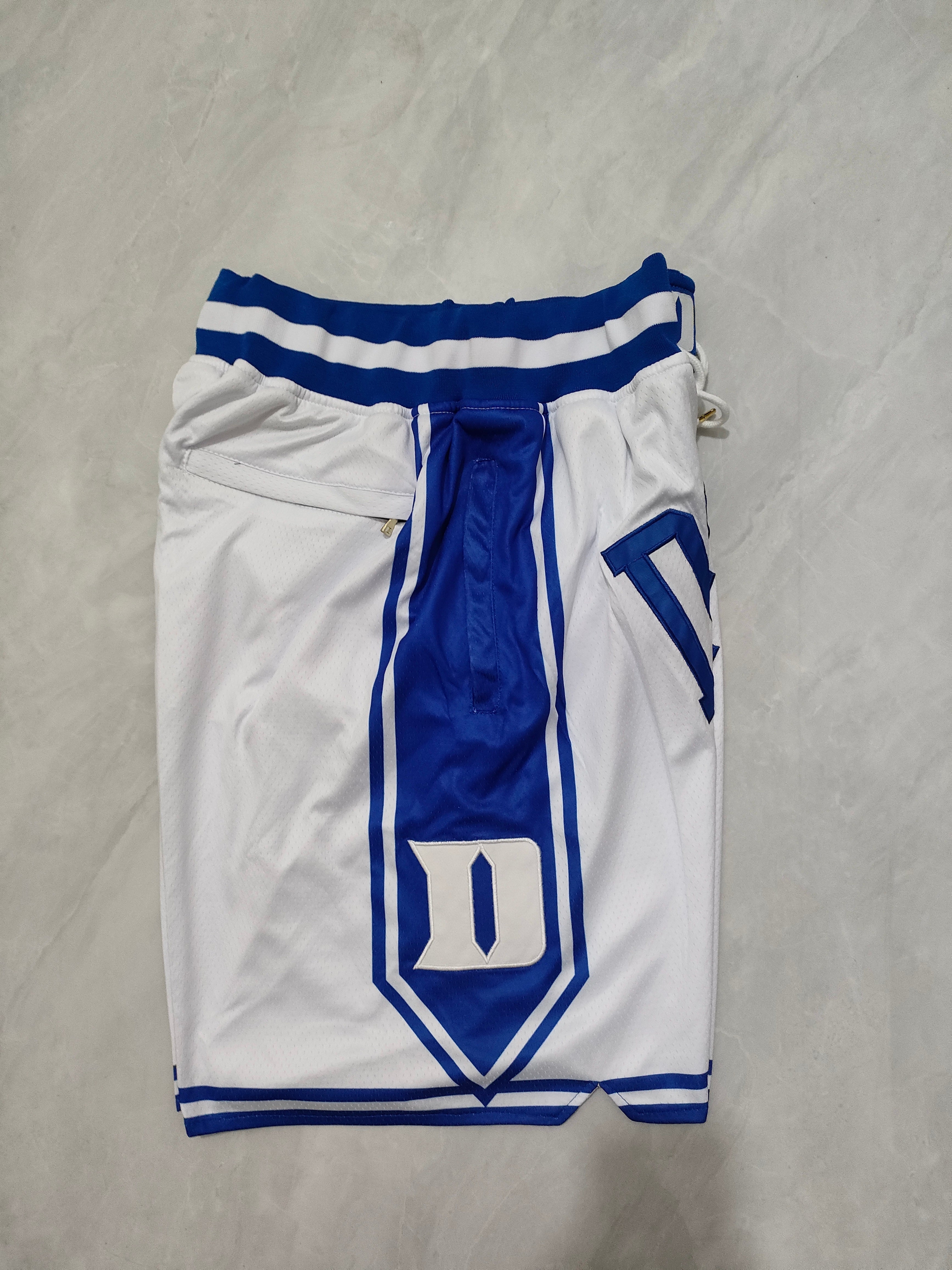 NCAA Duke University White Pocket Shorts