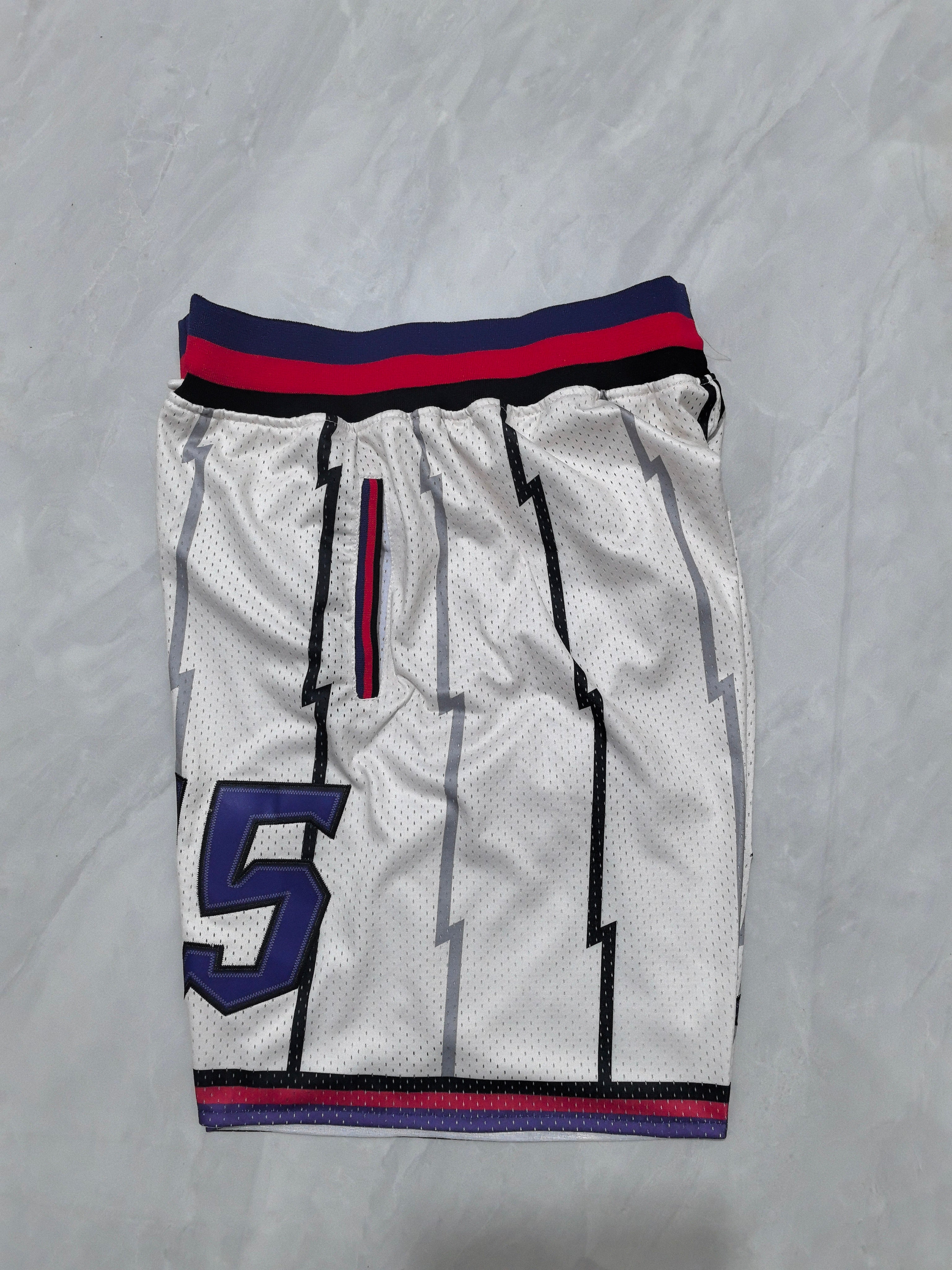 Toronto Raptors white retro pocket shorts