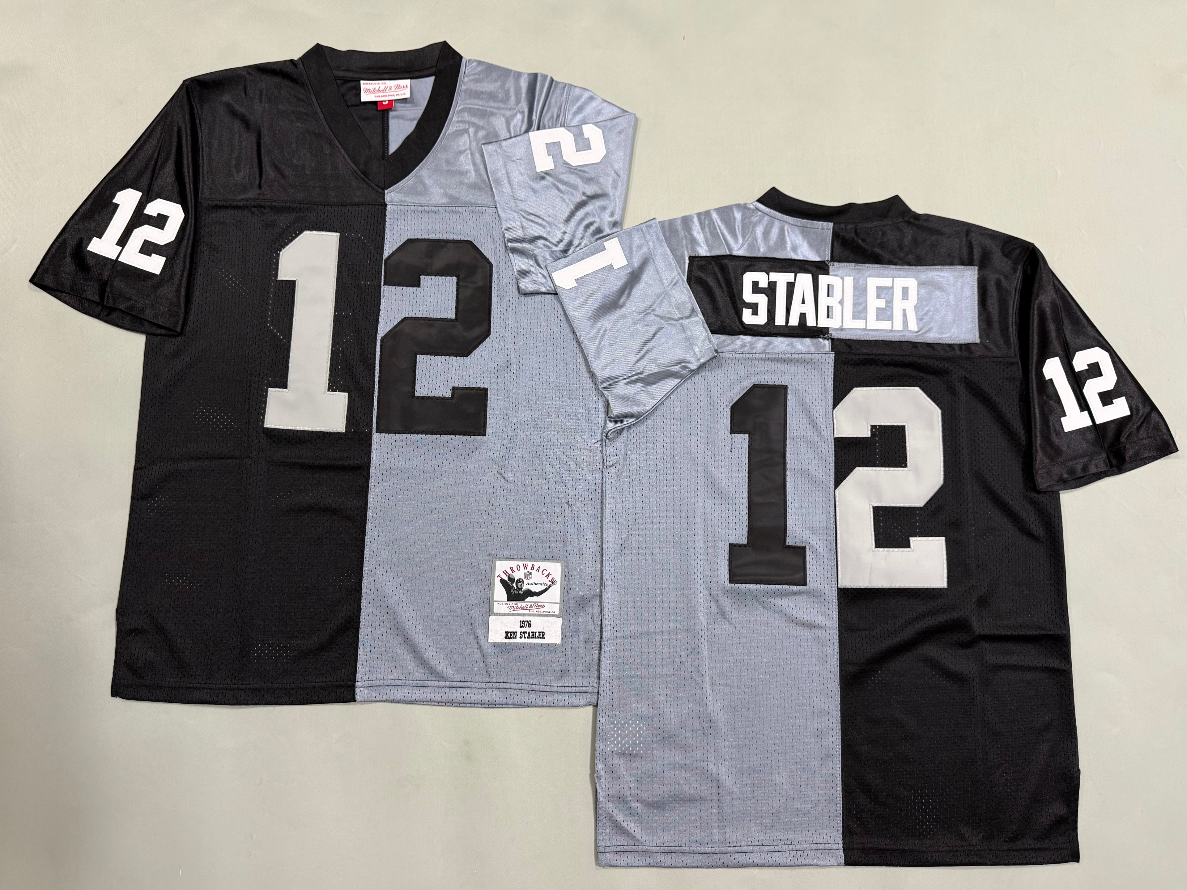 Mens Ken Stabler#12 Los Angeles Raiders Vintage Throwback Jersey