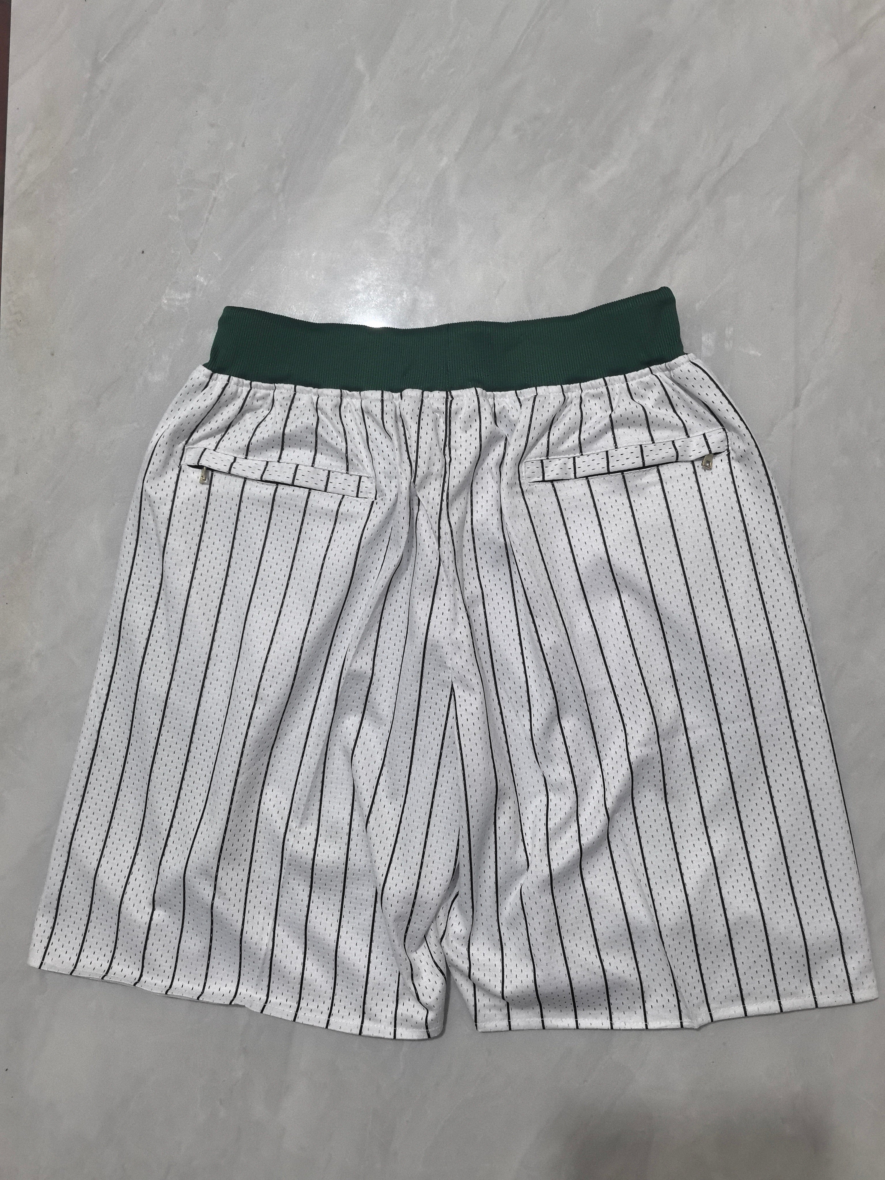 Movie Version White Striped Pocket Shorts