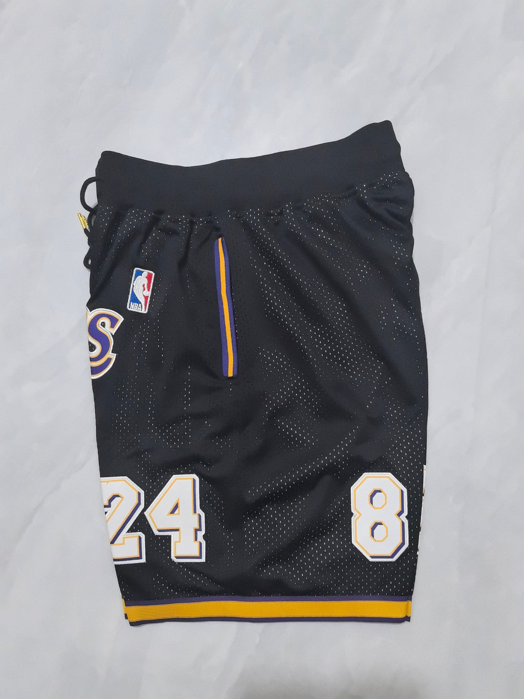 Los Angeles Lakers Black Retro Pocket Shorts #24
