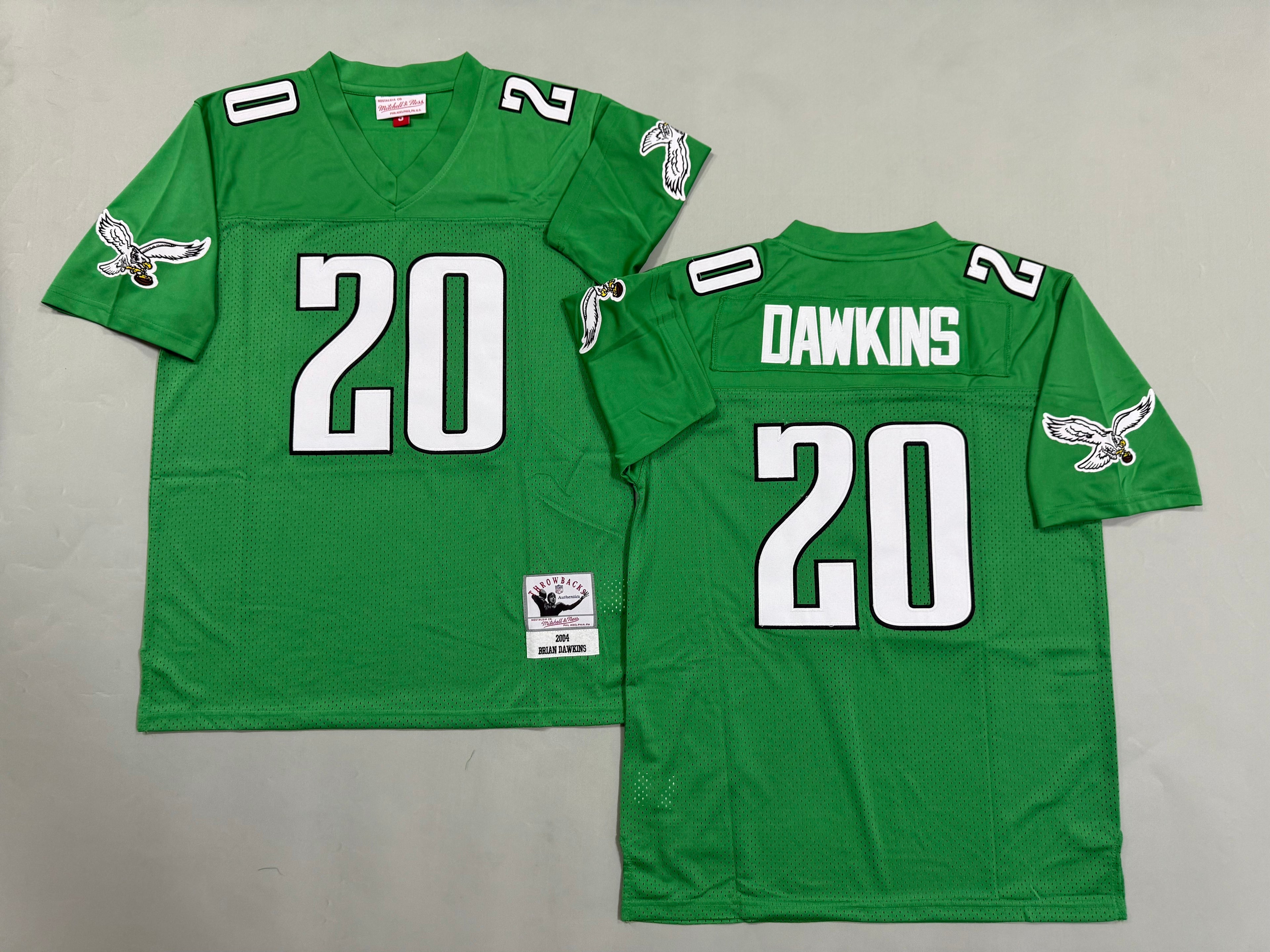 Mens Brian Dawkins#20 Philadelphia Eagles Vintage Throwback Jersey