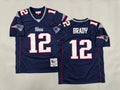 Mens Tom Brady#12 black New England Patriots Vintage Throwback Jersey