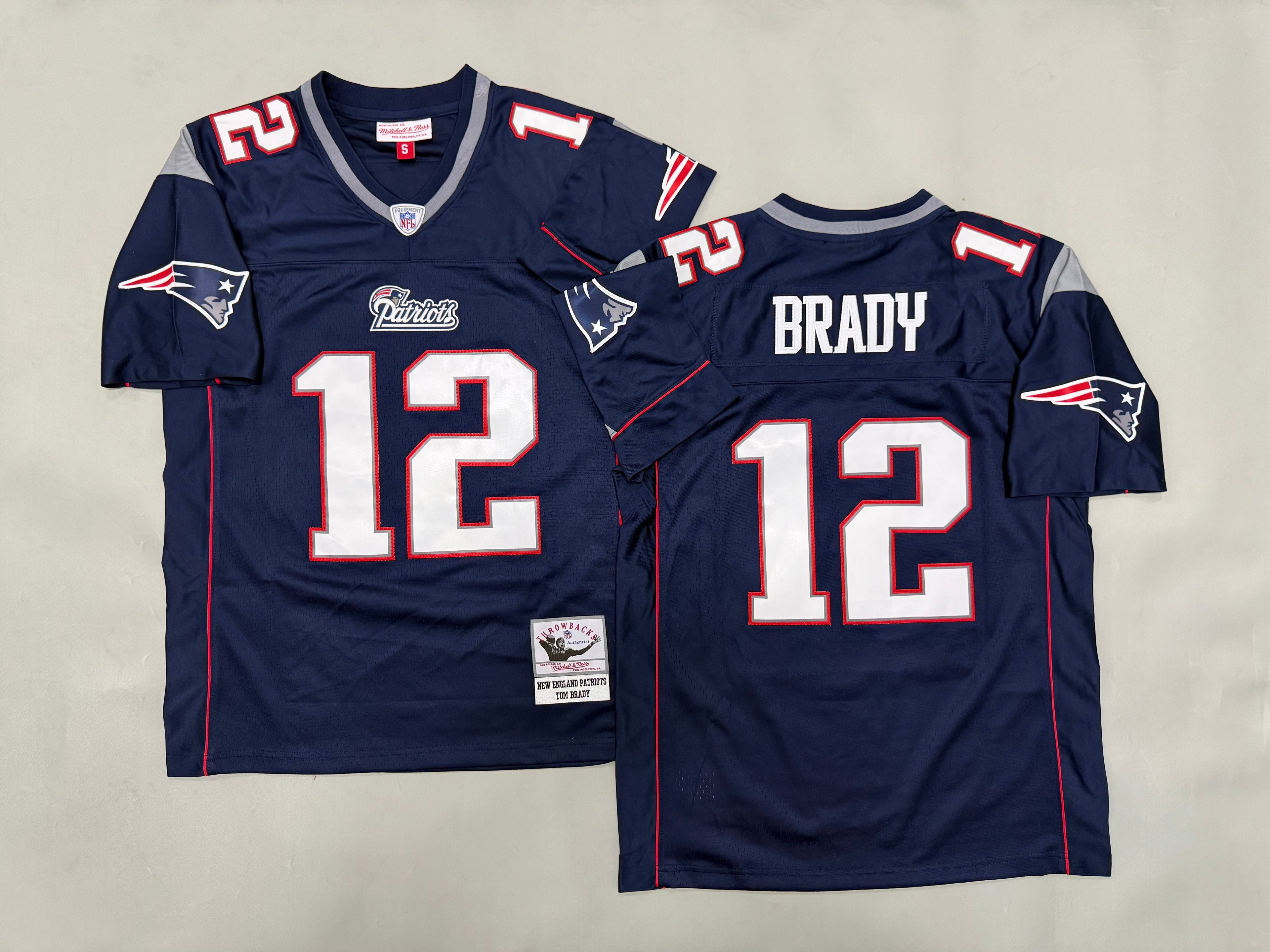 Mens Tom Brady#12 black New England Patriots Vintage Throwback Jersey