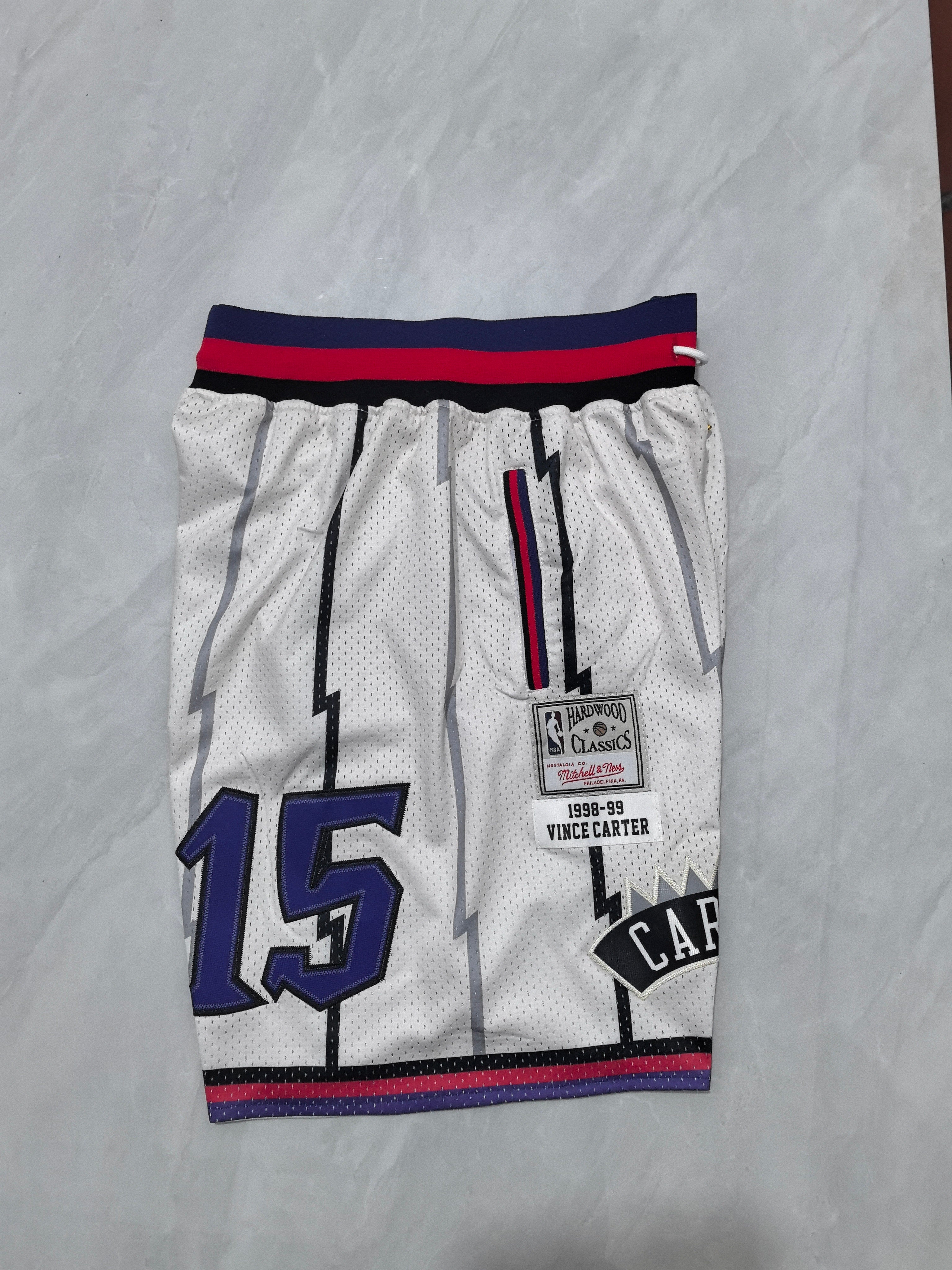 Toronto Raptors white retro pocket shorts