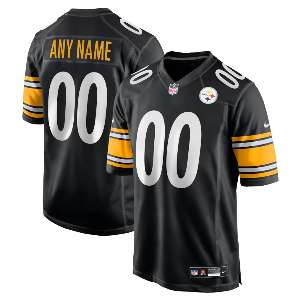 Custom Pittsburgh Steelers Black Game Jersey