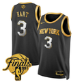 Josh Hart #3 New York Knicks 2026 Finals Swingman Black Gold Jersey - All Stitched