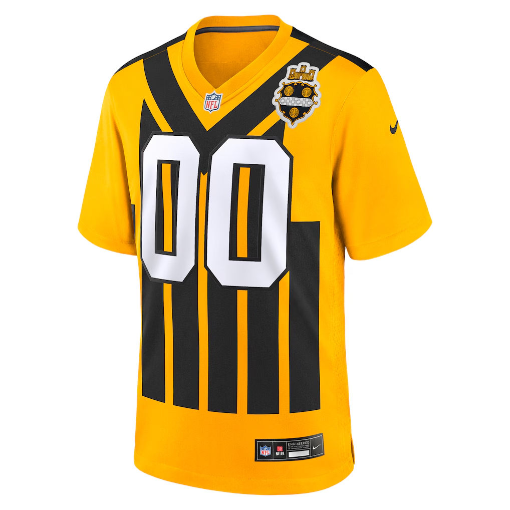 Custom Pittsburgh Steelers Gold Alternate 1933 Throwback Game Jersey