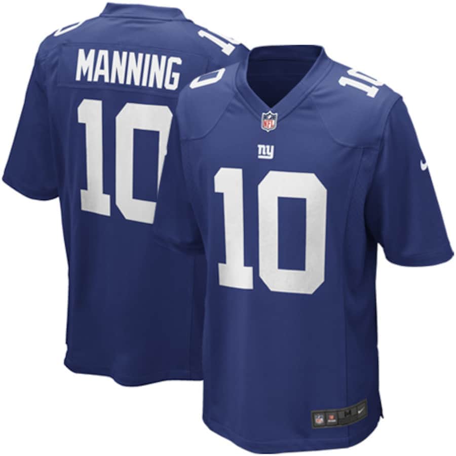 Mens New York Giants Eli Manning Royal Blue Game Jersey