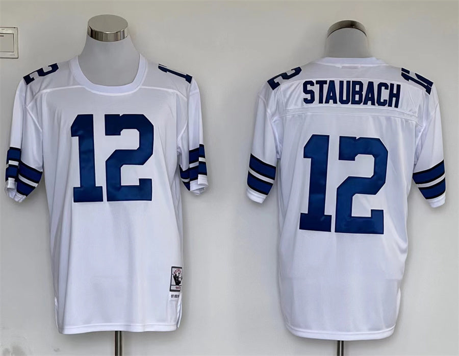 Dallas Cowboys White  Vintage #12 STAUBACH  Jersey